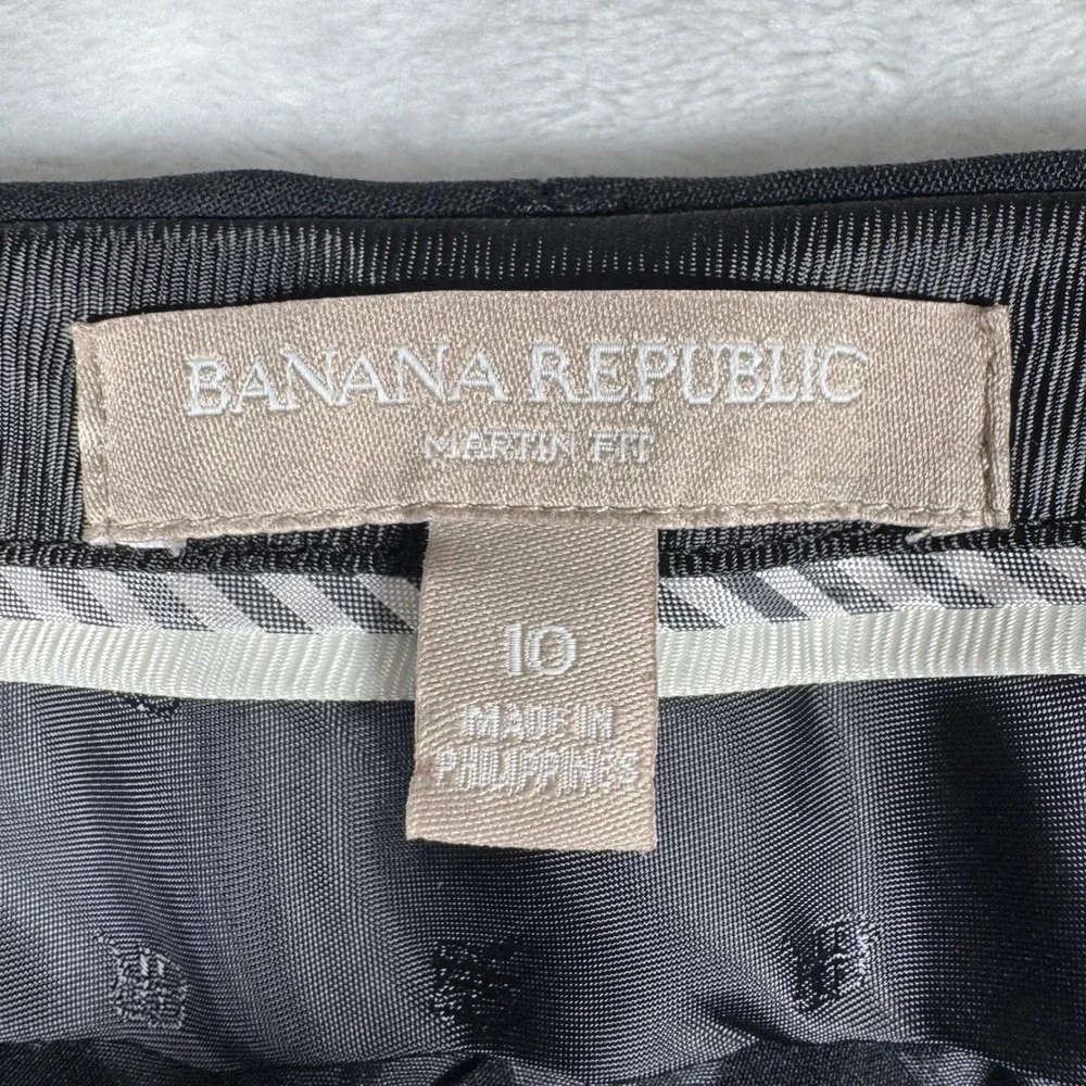Banana Republic Womens 10 Wool Blend Suit Set Black Blazer Martin Fit Pants - Picture 9 of 16